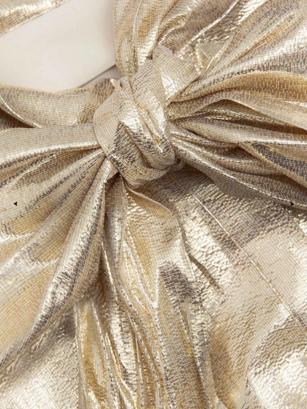 SELF PORTRAIT GOLD METALLIC TIE NECK MAXI DRESS Like new! - Picture 4 of 4